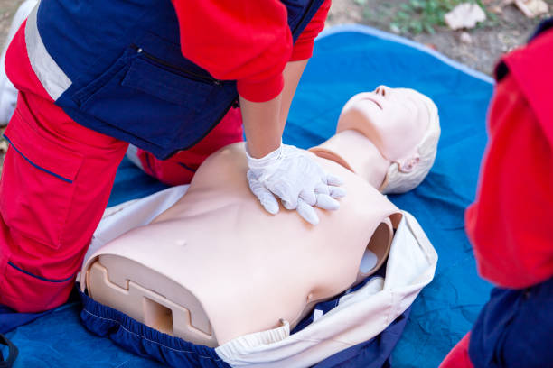 istock First aid and Cardiopulmonary resuscitation - CPR class 1289240148