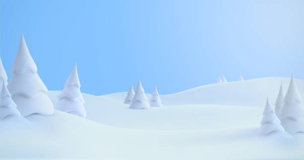 雪の中と雪のモミの木と冬の風景。 - m3点のイラスト素材／クリップアート素材／マンガ素材／アイコン素材