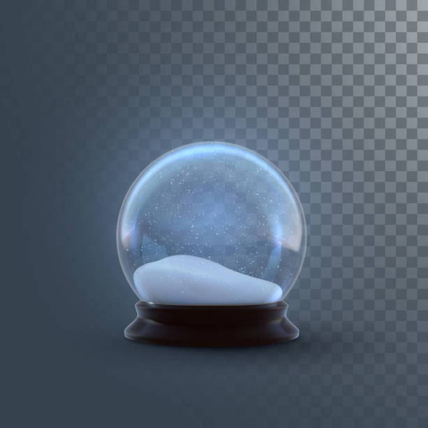 ilustrações, clipart, desenhos animados e ícones de globo de neve de natal - bola de cristal