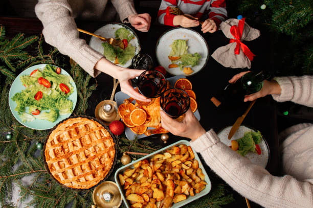 istock family at christmas dinner, top view 1289241361