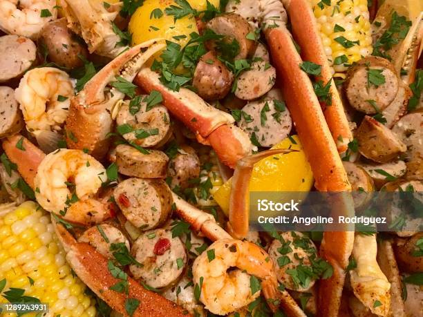 Seafood Boil Stock Photo - Download Image Now - Seafood, Boiling, Crab