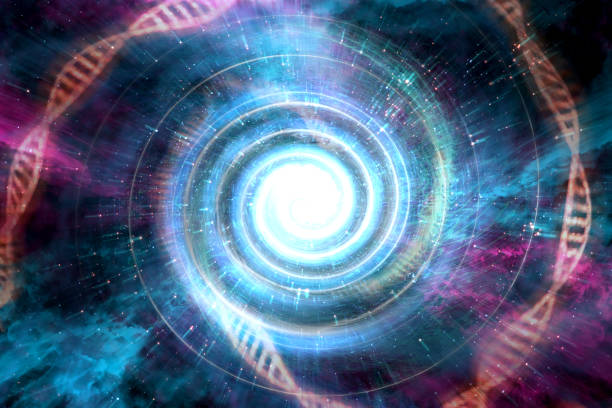 Universe black hole tunnel space background 3D Illustration
