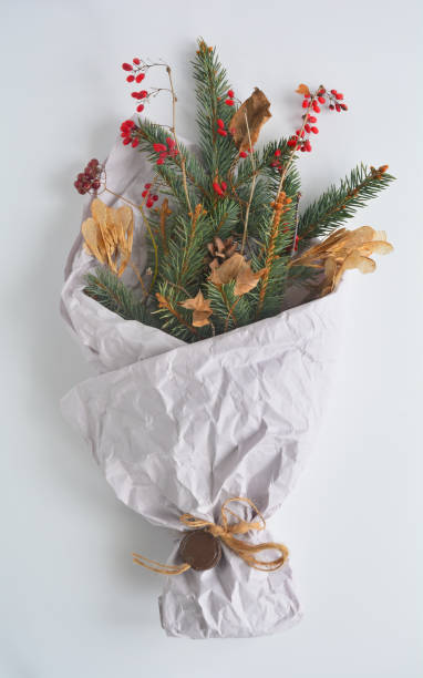 istock Winter and autumn background from natural materials. Flat lay. 1289245601