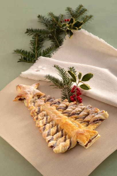 istock Christmas tree made of puff pastry 1289246754