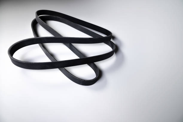 istock Wide poly-V bypass belt for internal combustion engine attachments. New spare alternator belt 1289247125