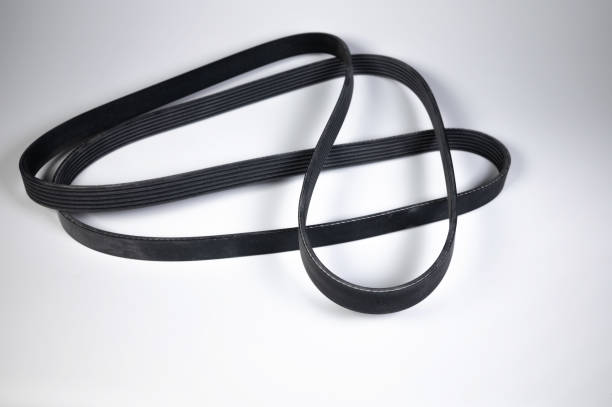 istock Wide poly-V bypass belt for internal combustion engine attachments. New spare alternator belt 1289247132