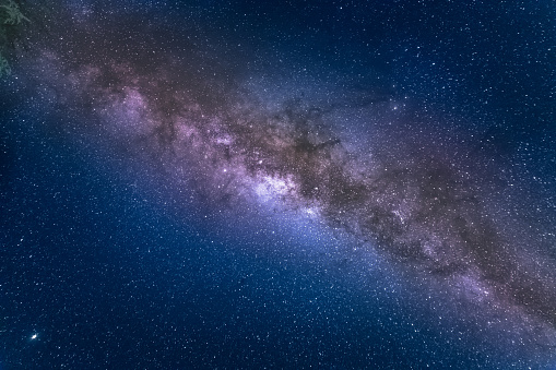 Milky Way galaxy above clear skies in the Andes - stars landscape at night, Peru