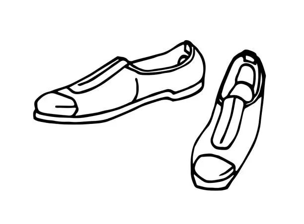Vector illustration of a pair of urban modern male light shoes, vector illustration