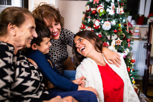 istock A happy four-generation family at Christmas 1289253886