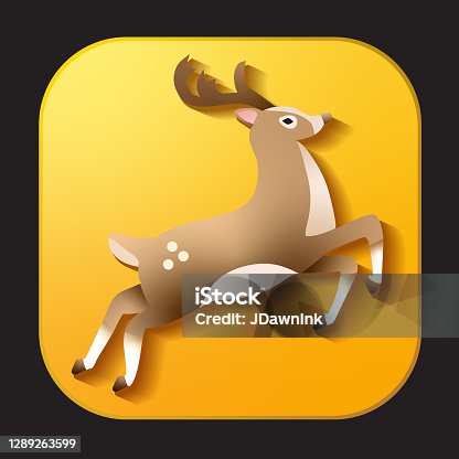istock Christmas 3D app Reindeer icon design in vibrant gradient colors 1289263599
