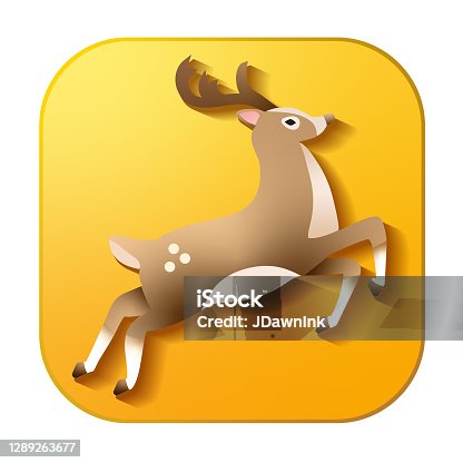 istock Christmas 3D app Reindeer icon design in vibrant gradient colors 1289263677
