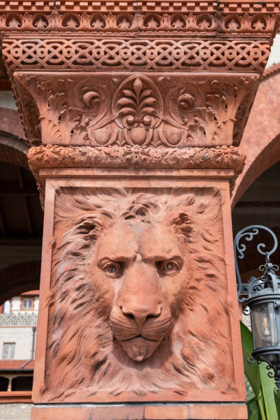 istock Carved column with a lion's head in St Augustine Florida 1289274410