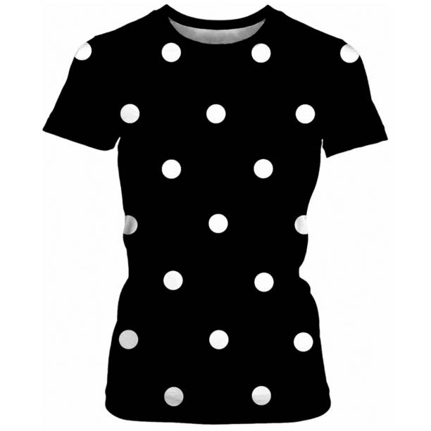 istock Black women's t-shirt with white dots 1289277045