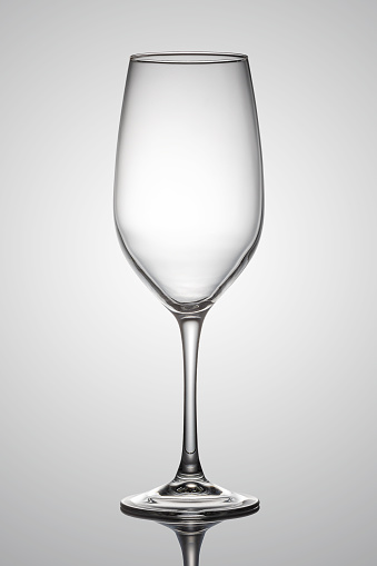 empty wine glasses isolated on white