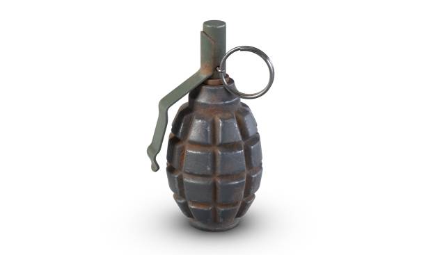 istock 3D illustration of fragmentation grenade F1 isolated on white backfround. 1289278110