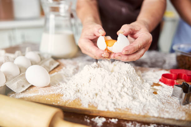istock Egg being an essential ingredient of almost any dough 1289280798