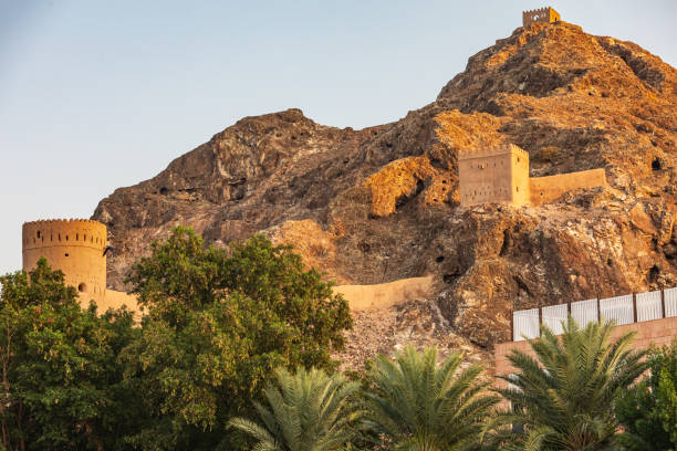 istock Ancient fort on a mountain above Muscat. 1289284229