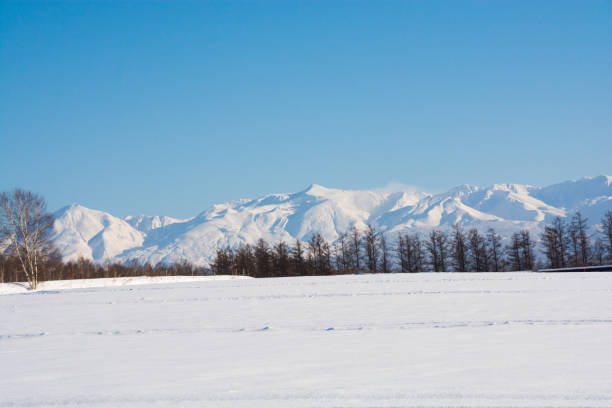 istock Snow Field and Snow Mountains with blue sky 1289286368