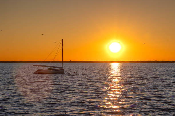 istock Sailboat in the sunset 1289289489