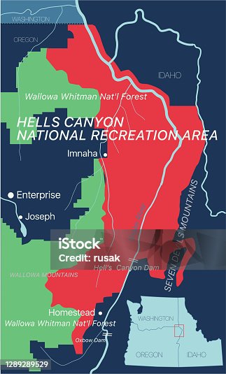 istock Hells Canyon editable map 1289289529