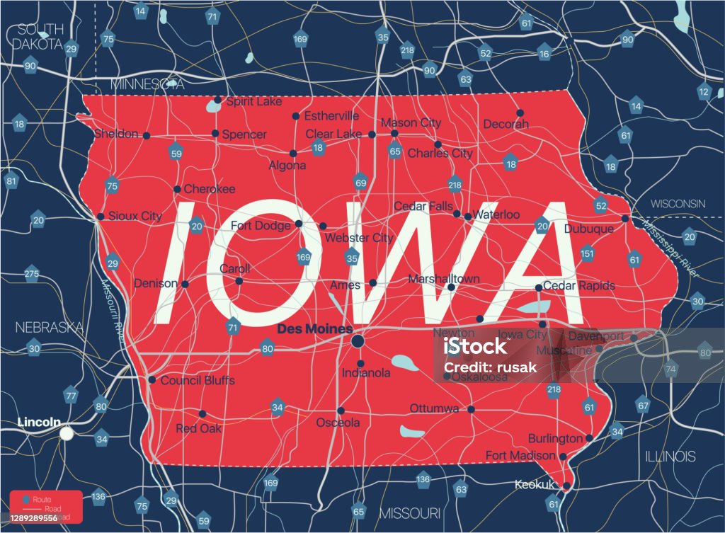 Desktop Iowa State Map Iowa State Detailed Editable Map Stock Illustration - Download Image ...