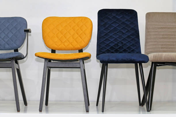 Modern textile material chairs stock photo