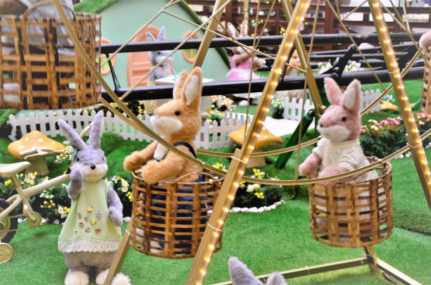 istock Rabbits on ferris wheel in Christmas decoration 1289291370