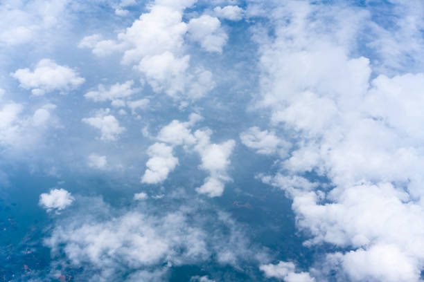 Aerial photography landscape river sky clouds