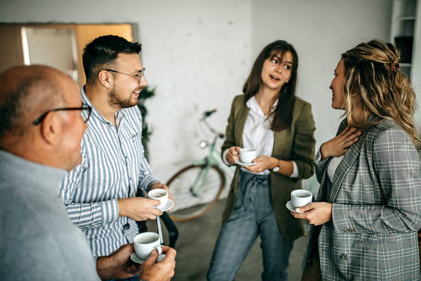 istock Business people talking a break of work 1289301814