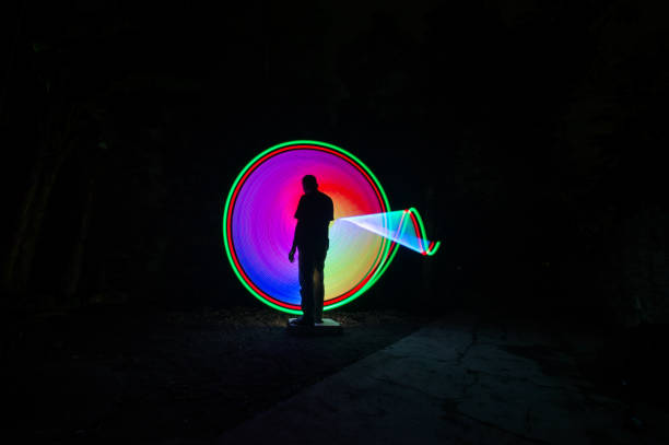 istock People with beautiful circle light painting 1289303615