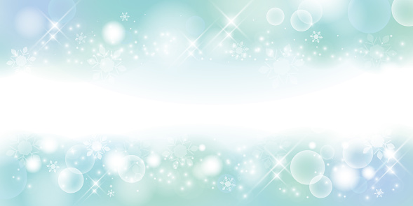 Light blue with transparency. Winter material background, snowy landscape. 2:1 ratio(decoration at the top and bottom)