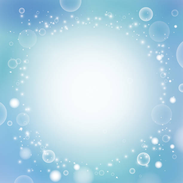 освежающий пузырь и светло-голубой абстрактный фоновый материал.  (маржа в центре) - bubble wand bubble water sea stock illustrations
