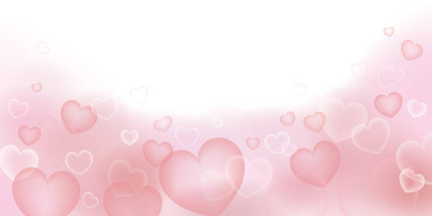 Heart-filled material background. 2:1 ratio (decoration at the bottom) Heart-filled material background. 2:1 ratio (decoration at the bottom) pink background illustrations stock illustrations