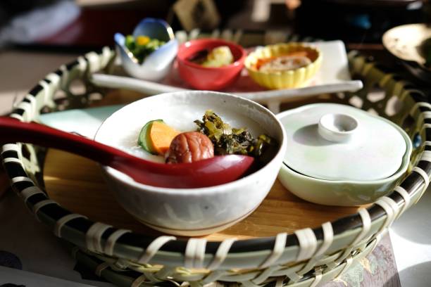 Traditional Japanese kaiseki breakfast