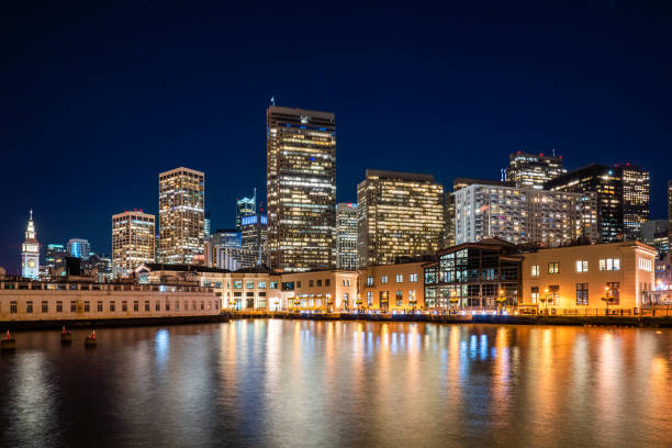 istock Downtown San Francisco skyscrapers at night 1289315658
