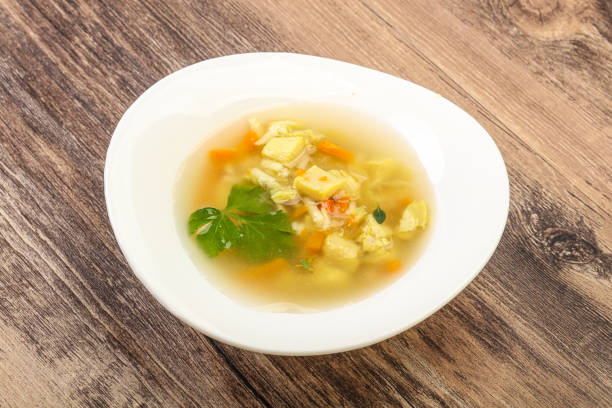 istock Tasty chicken soup with carrot 1289315793