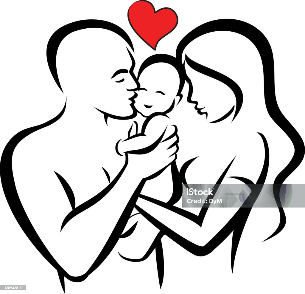 Family Mom Dad And Baby Stock Illustration - Download Image Now - Mother,  Baby - Human Age, Child - iStock