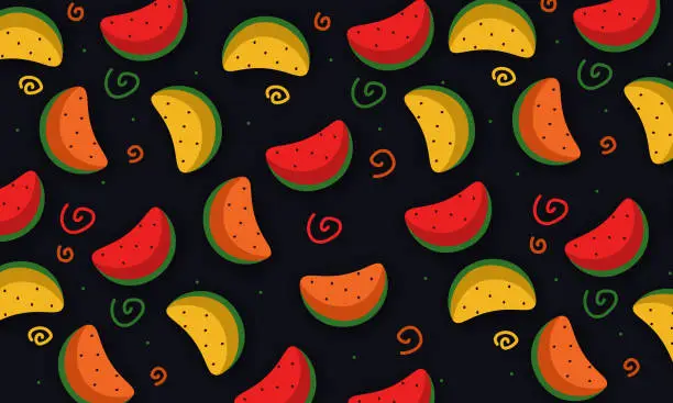 Vector illustration of Watermelon Slice Background stock illustration