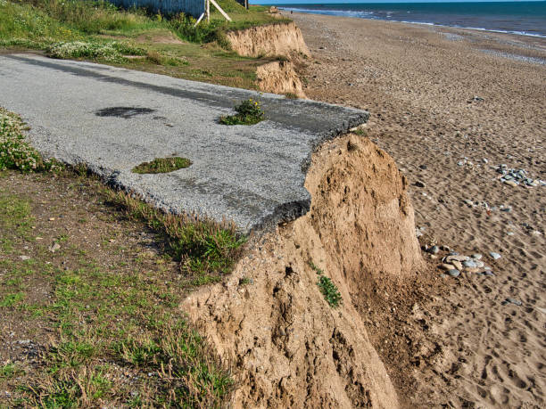 istock Collapsed road at coast, Easington, Holderness, England, Britain 1289328564