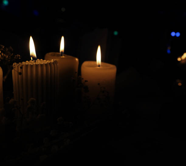 istock Atmospheric table decoration with Candlelights at a marriage 1289337889