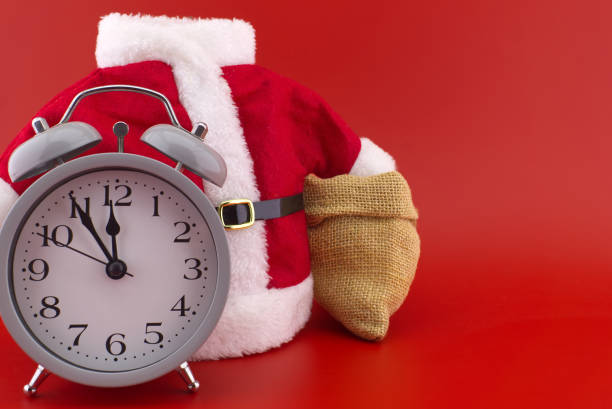 istock New Year and Christmas scene on festive red 1289338736