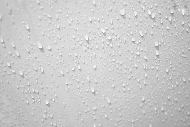 istock Blurred many water droplets on white bathroom wall with soft light for background backdrop 1289338770