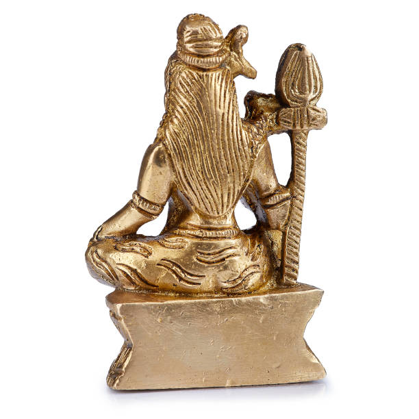 istock Hindu Gold Statue figurine sculpture on white background 1289340532