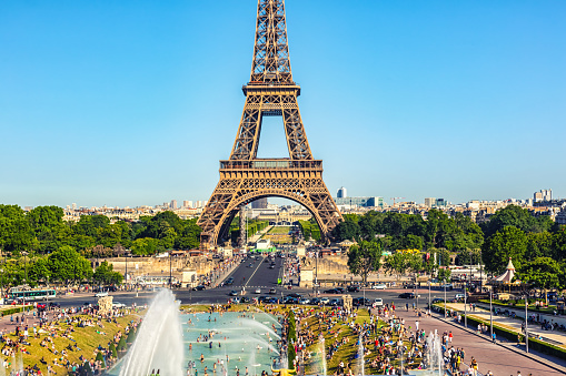 Tour Eiffel in Paris with riverside