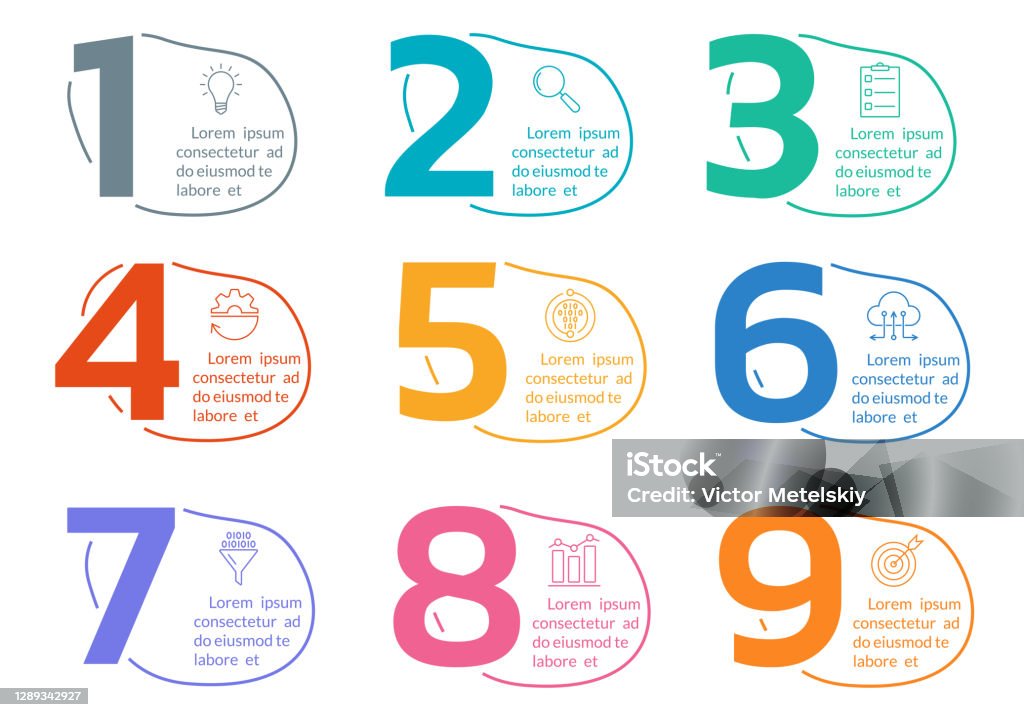 Measurement Number Line Infographic Number Infographic Design With Abstract Shapes Fluid Geometric Elements ...