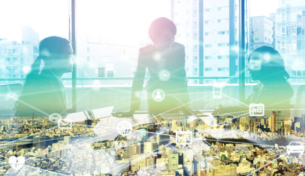 istock Business network concept. Group of businessperson. Teamwork. Human resources. 1289344100