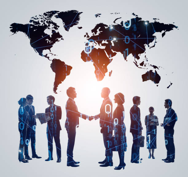 istock Global business network concept. Group of businessperson. Teamwork. Human resources. 1289344111