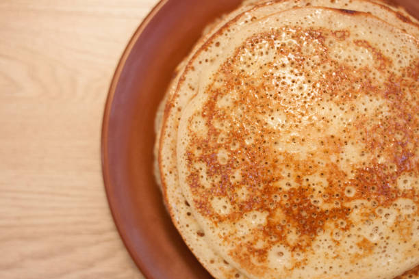 istock Fresh ruddy pancakes on a plate. 1289344267