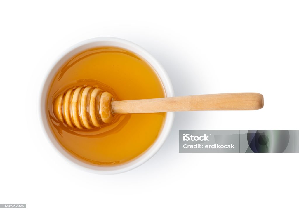 Organic Honey with wooden dipper Honey, Honey Dipper, Drop, Flowing, Sticky Honey Stock Photo