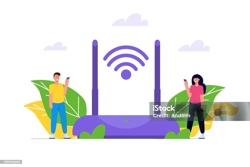 Wireless Connection Graphics Wifi Connection Concept Remote Connected Devices Vector Illustration ...